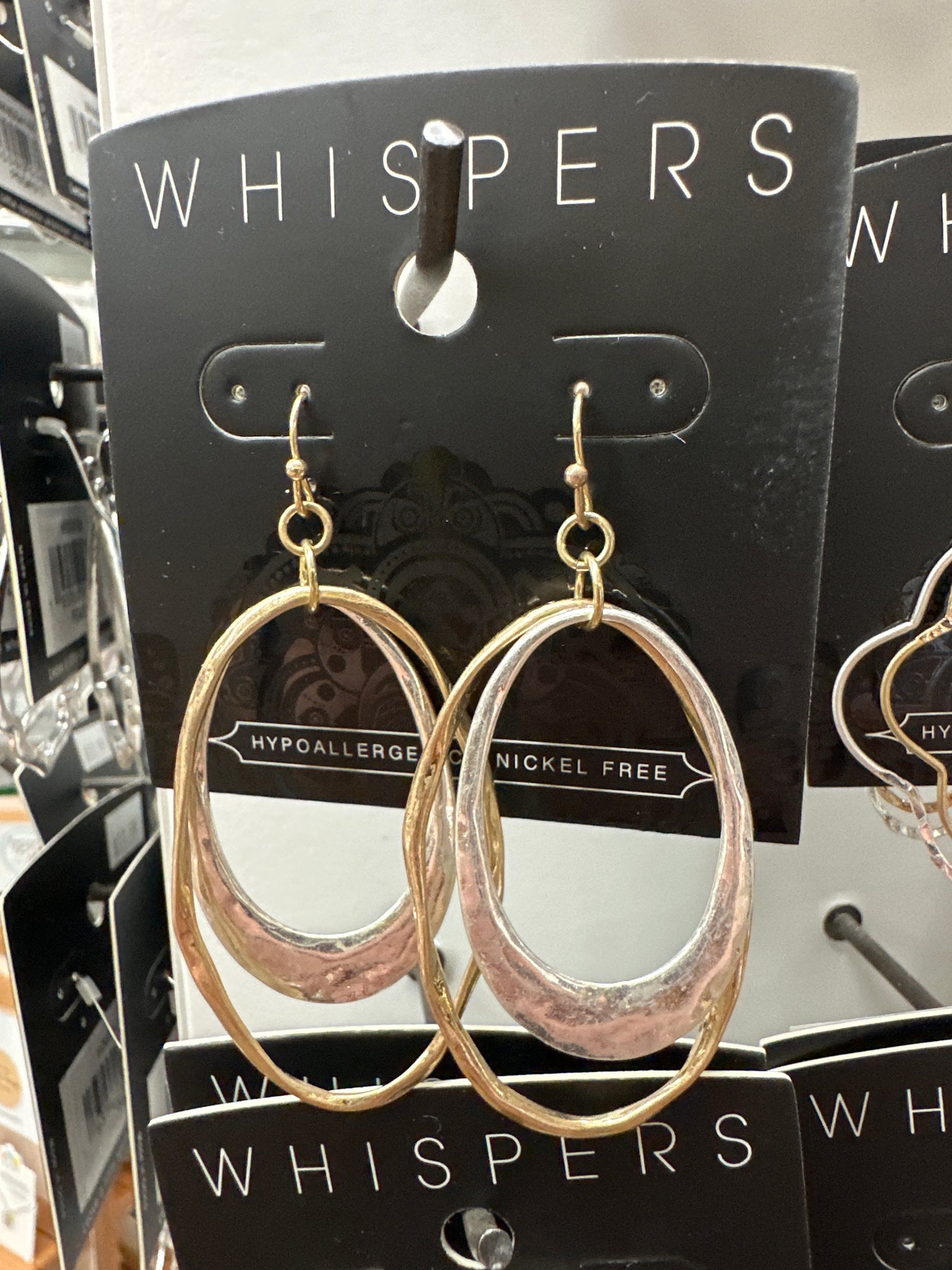 Whispers Mixed Metal Double Oval Earrings