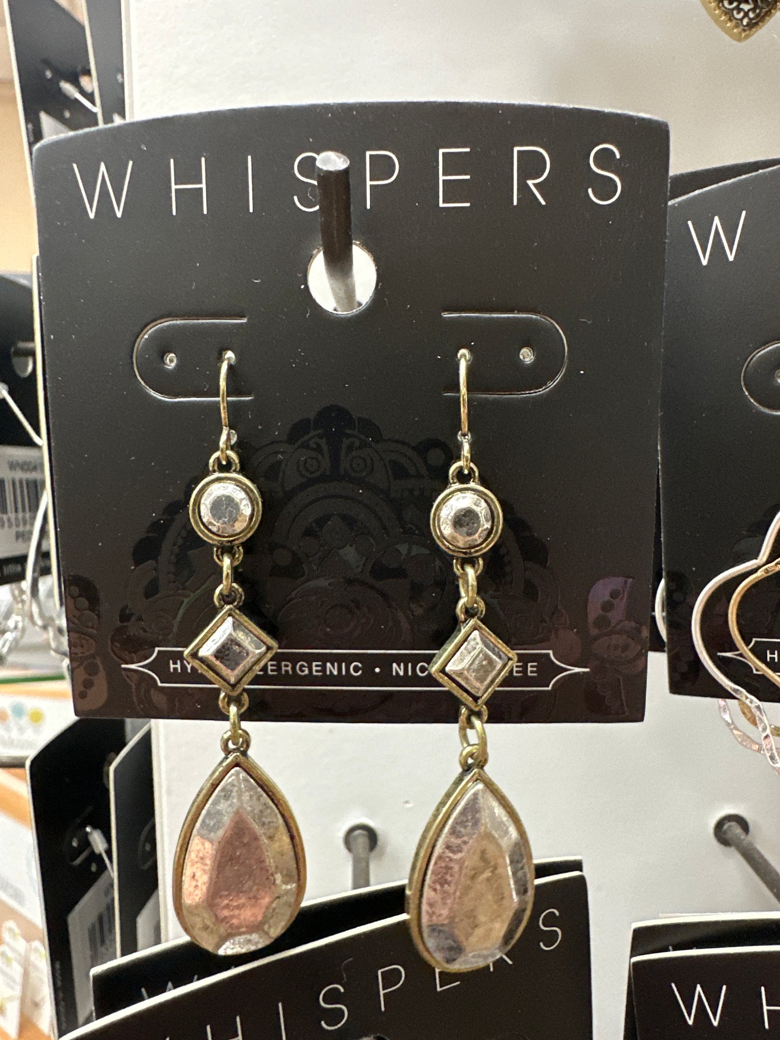 Whispers Faceted Metal Dangle Earrings - Mixed Metal