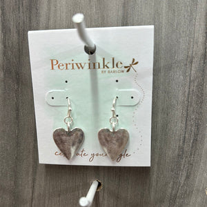 Burnished Silver Hearts Earrings