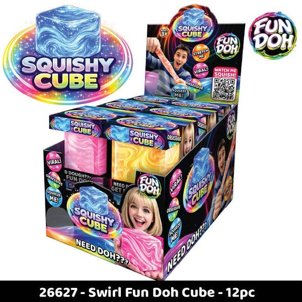 Fun Doh Swirl Squishy Cubes - Assorted