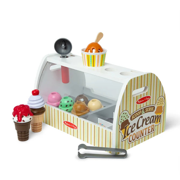 Melissa & Doug Scoop & Serve Wooden Ice Cream Counter