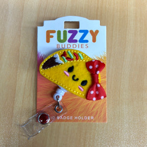 Taco Fuzzy Buddy Badge Reel