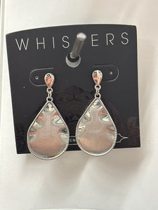 Whispers Silver Teardrop with Trim Earrings