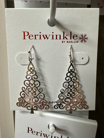 Silver Christmas Trees Earrings