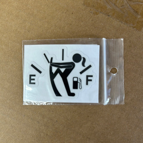 Girl Pulling Empty Gas Line Sticker