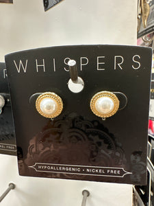 Whispers Gold Rope Pearl Earrings