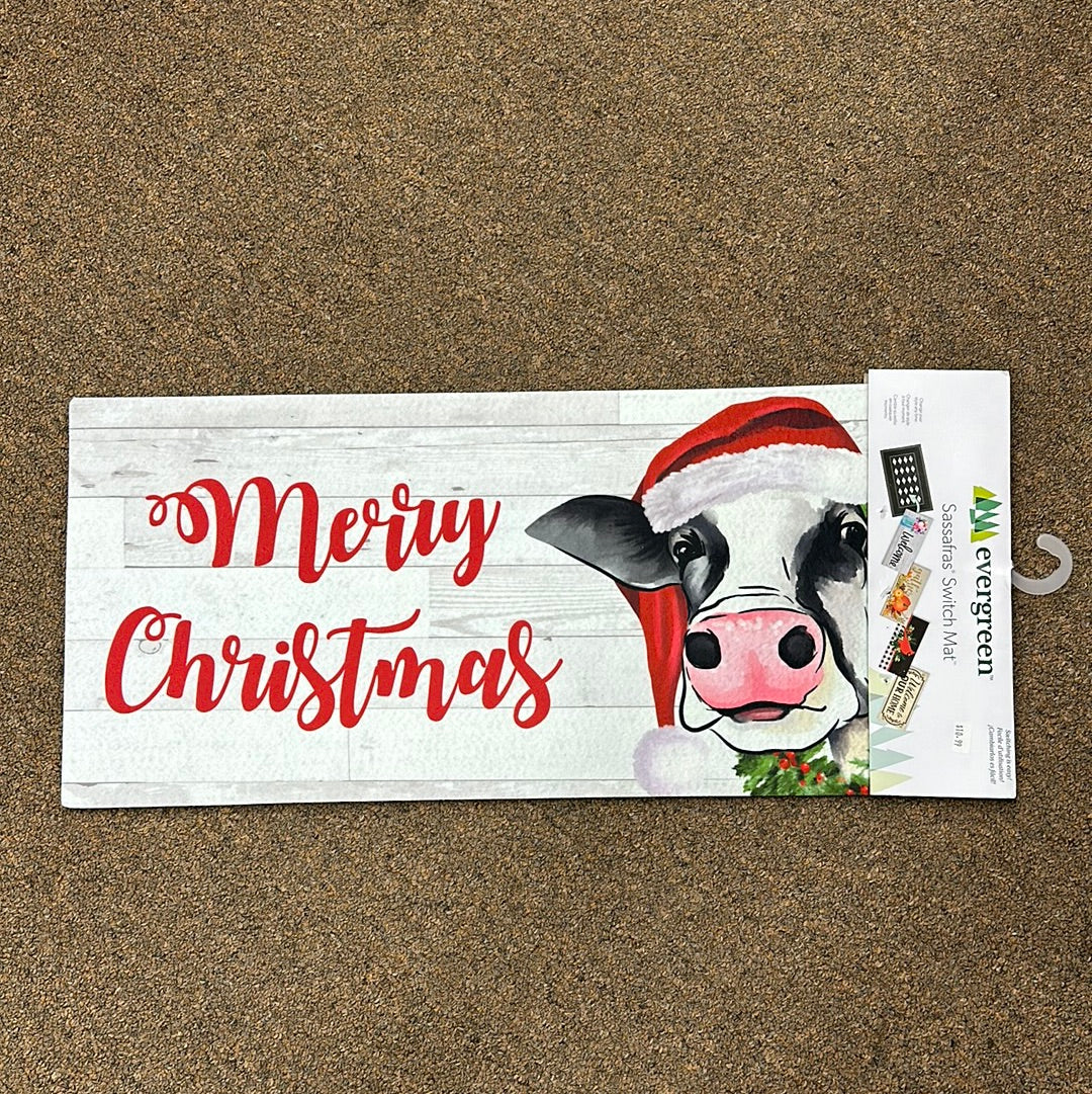 Christmas Cow Switch Mat