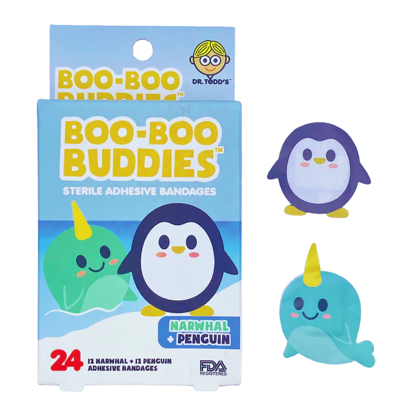 Narwhal & Penguin Boo Boo Bandages
