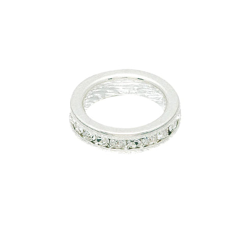 April Circle Birthstone Charm - White Gold