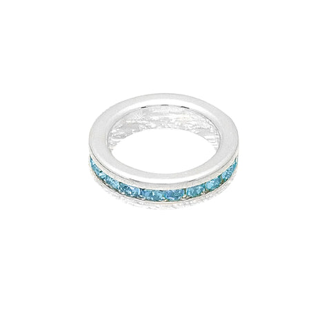 December Circle Birthstone Charm - White Gold