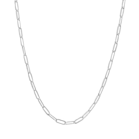 Paperclip Chain White Gold 18"