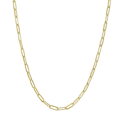 Paperclip Chain Yellow Gold 18"