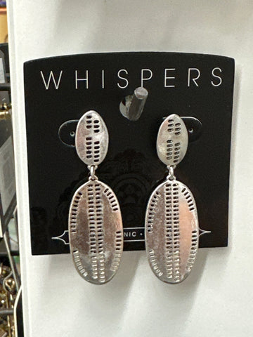 Whispers Silver Double Oval Earrings