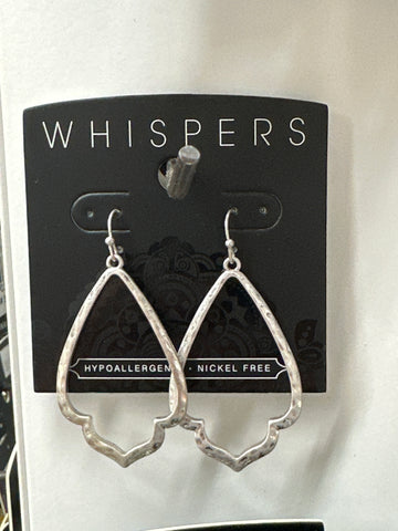 Whispers Silver Outline Dangle Earrings