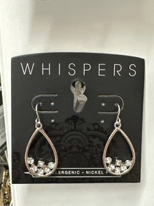 Whispers Scattered Stone Teardrop Earrings