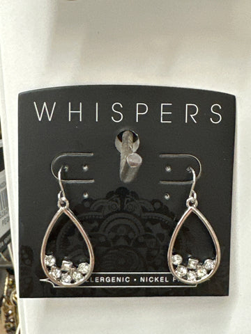 Whispers Scattered Stone Teardrop Earrings