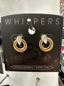 Whispers Teardrop Stone Ring Stud Earrings