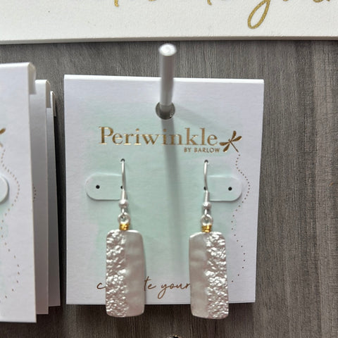 Matte Silver Textured Drops Earrings