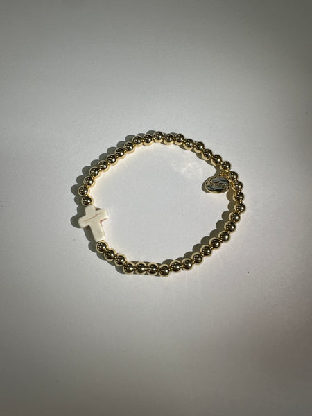Alex Carol Gold Ball with Stone Cross