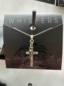 Whispers Dual Cross Necklace