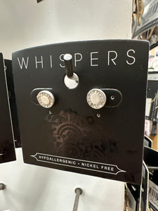 Whispers Silver Stud w/Stones Earrings