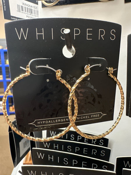 Whispers Twisted Hoop Earrings