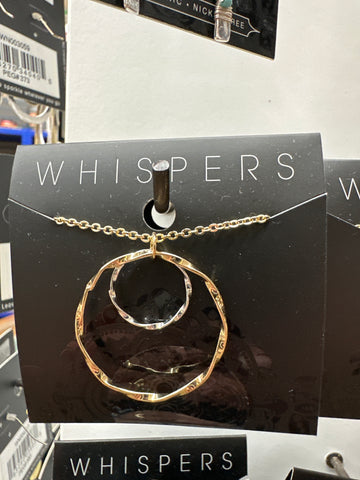 Whispers Wavy Double Hoop Necklace - Mixed Metal