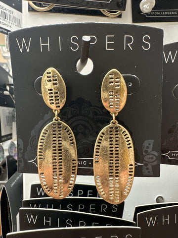 Whispers Gold Double Oval Earrings