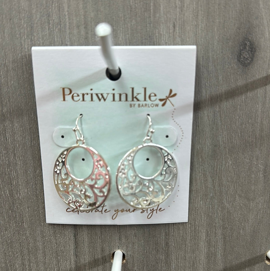 Polished Silver Filigree Earrings