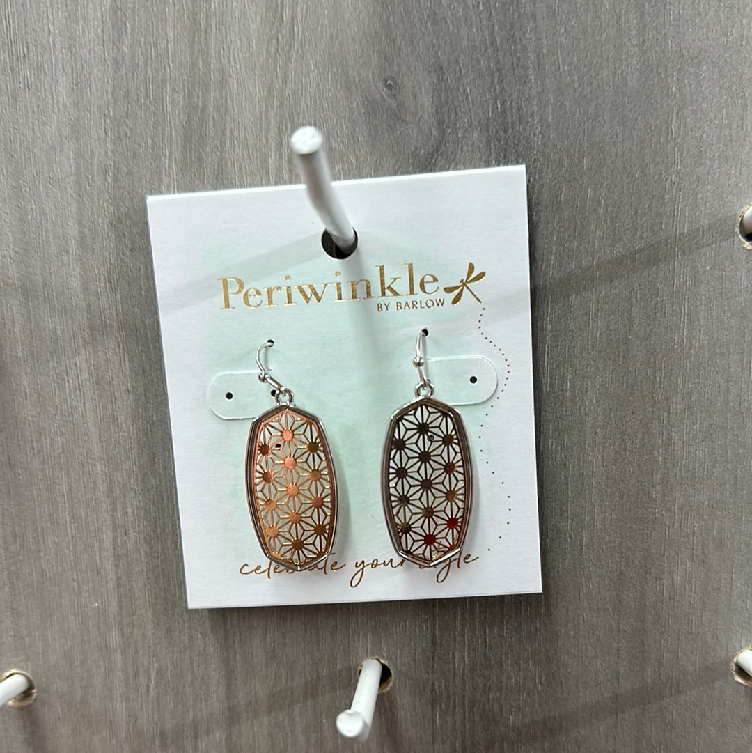 Two Tone Filigree Oval Earrings