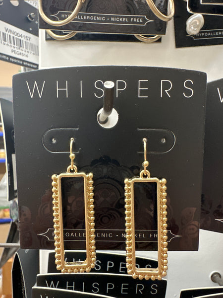 Whispers Studded Rectangle Drop Earrings