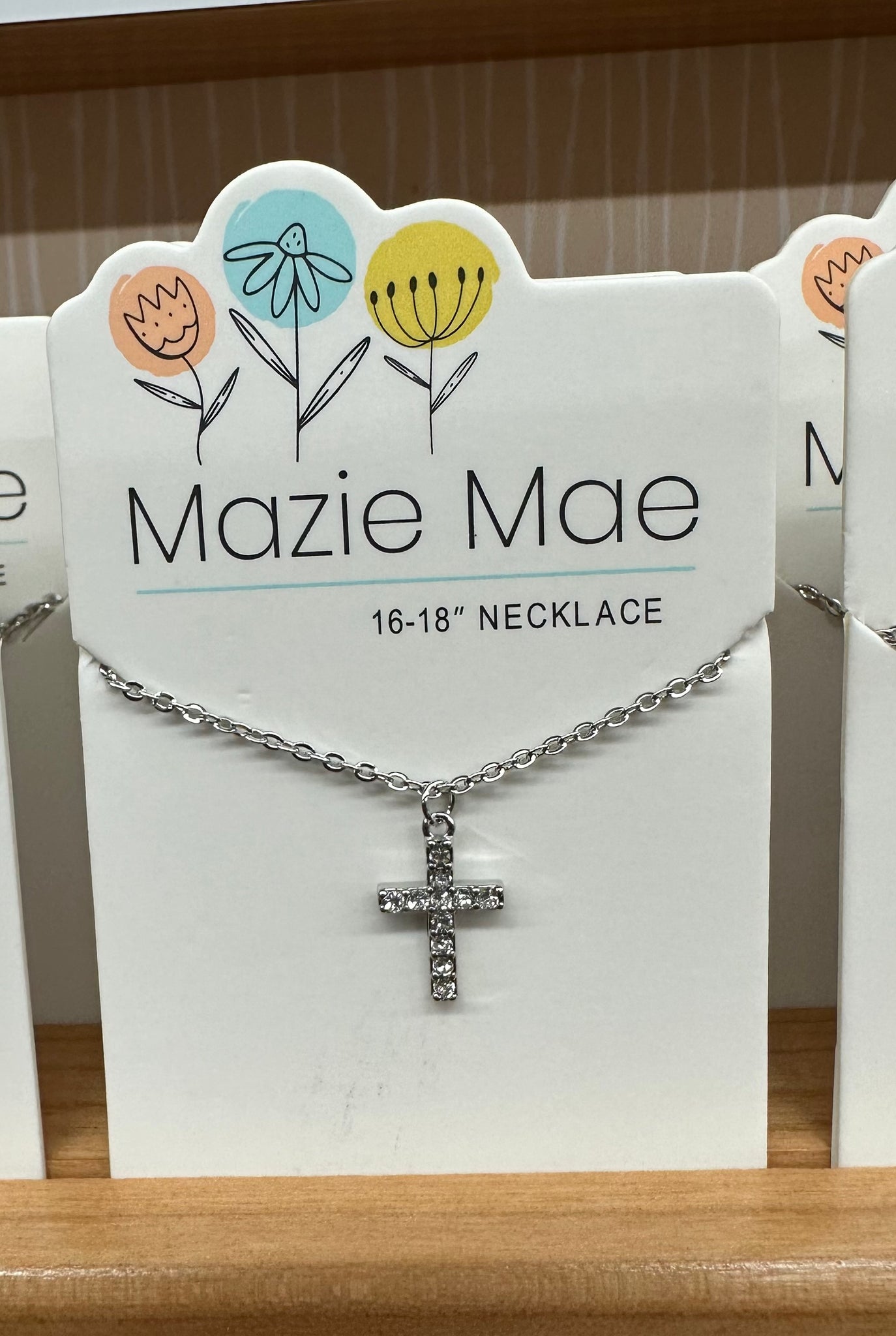 Silver CZ Cross Necklace