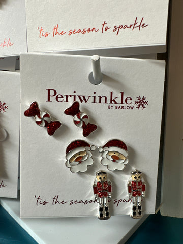 Nutcracker Santa Candy Trio Earrings