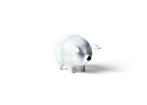 Gingham Piggy Bank - Blue