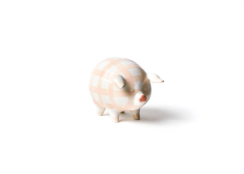 Gingham Piggy Bank - Pink