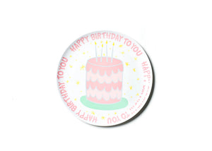 Happy Birthday Melamine Dinner Plate - Pink