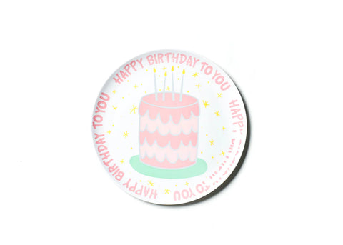 Happy Birthday Melamine Dinner Plate - Pink