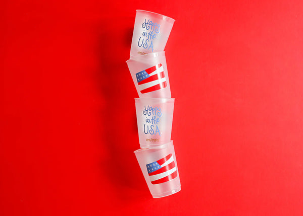 Flag Frosted Cups - Set of 10
