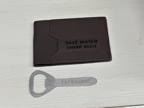 Save Water Wallet w Bottle Opener