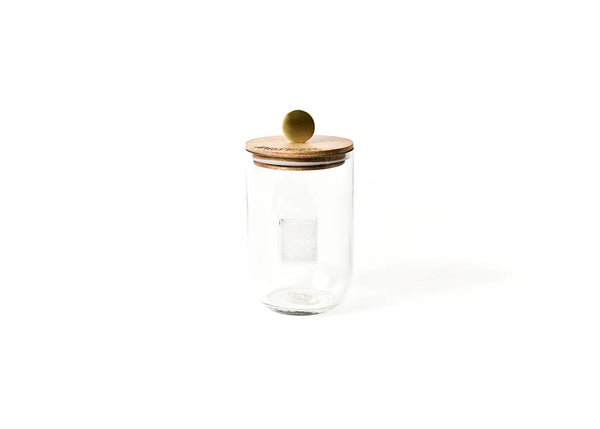 Small Mini Wooden Lid Glass Jar