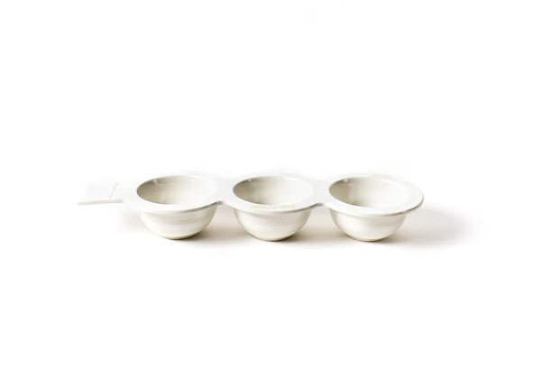 White Stripe Mini Triple Bowl