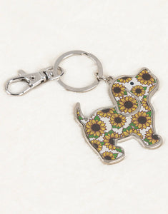 Sunflower Pup Key Ring
