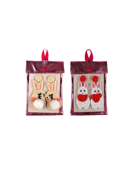 Bunny Tail Statement Earrings