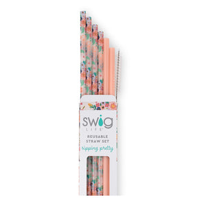 Full Bloom + Coral Reusable Straws