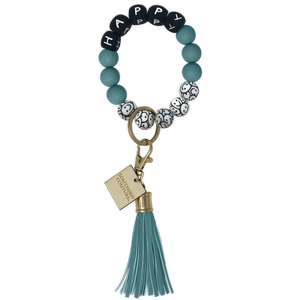 Happy Beaded Bracelet Key Chain