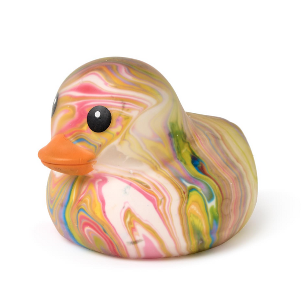 Jumbo Squishy Marbled Yellow Duckie