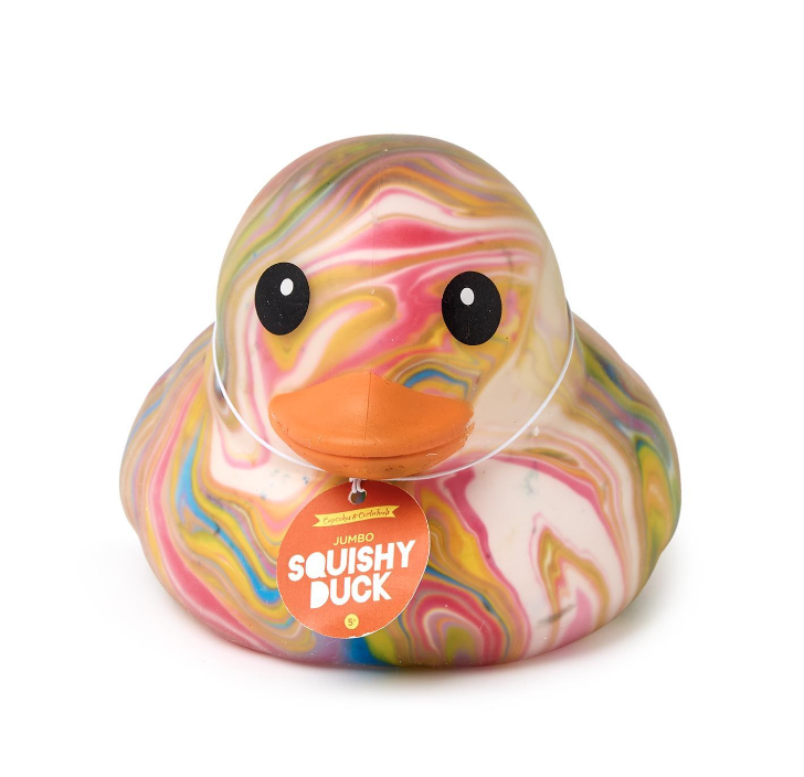 Jumbo Squishy Marbled Yellow Duckie