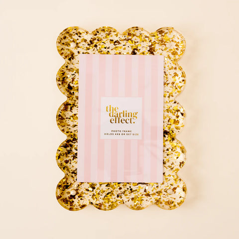 Gold Confetti Mini Acrylic Picture Frame Magnet