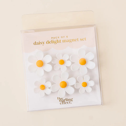 Daisy Delight Magnet Set - White