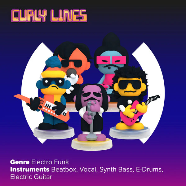 Curly Lines: 5 Figurine NeoFunk Band